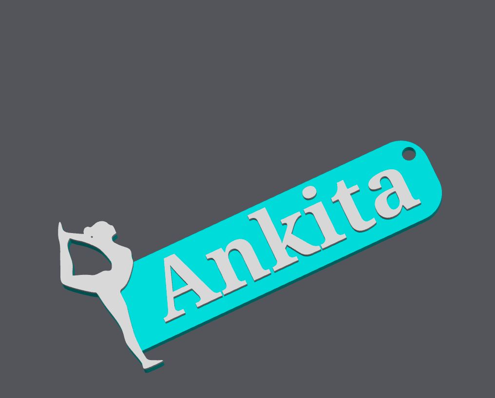 Girls Gymnastic Keychains & Personalized Name Tags β 3D Printed in PLA Plastic