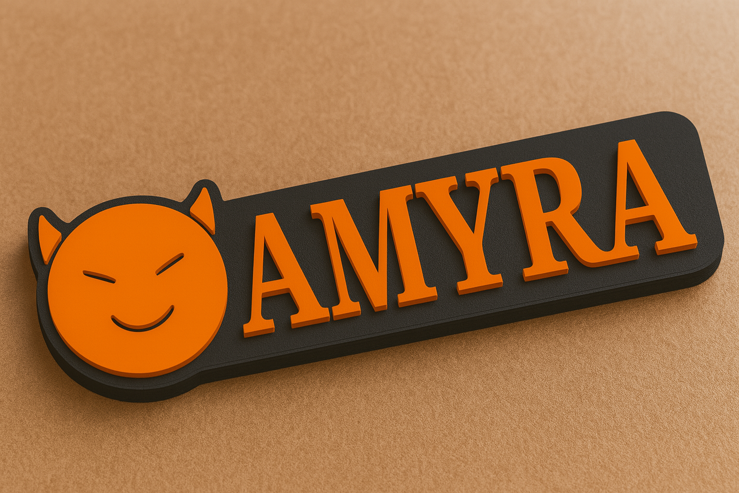 Emoji Keychain and Name Tag - 3D Printed, PLA Plastic