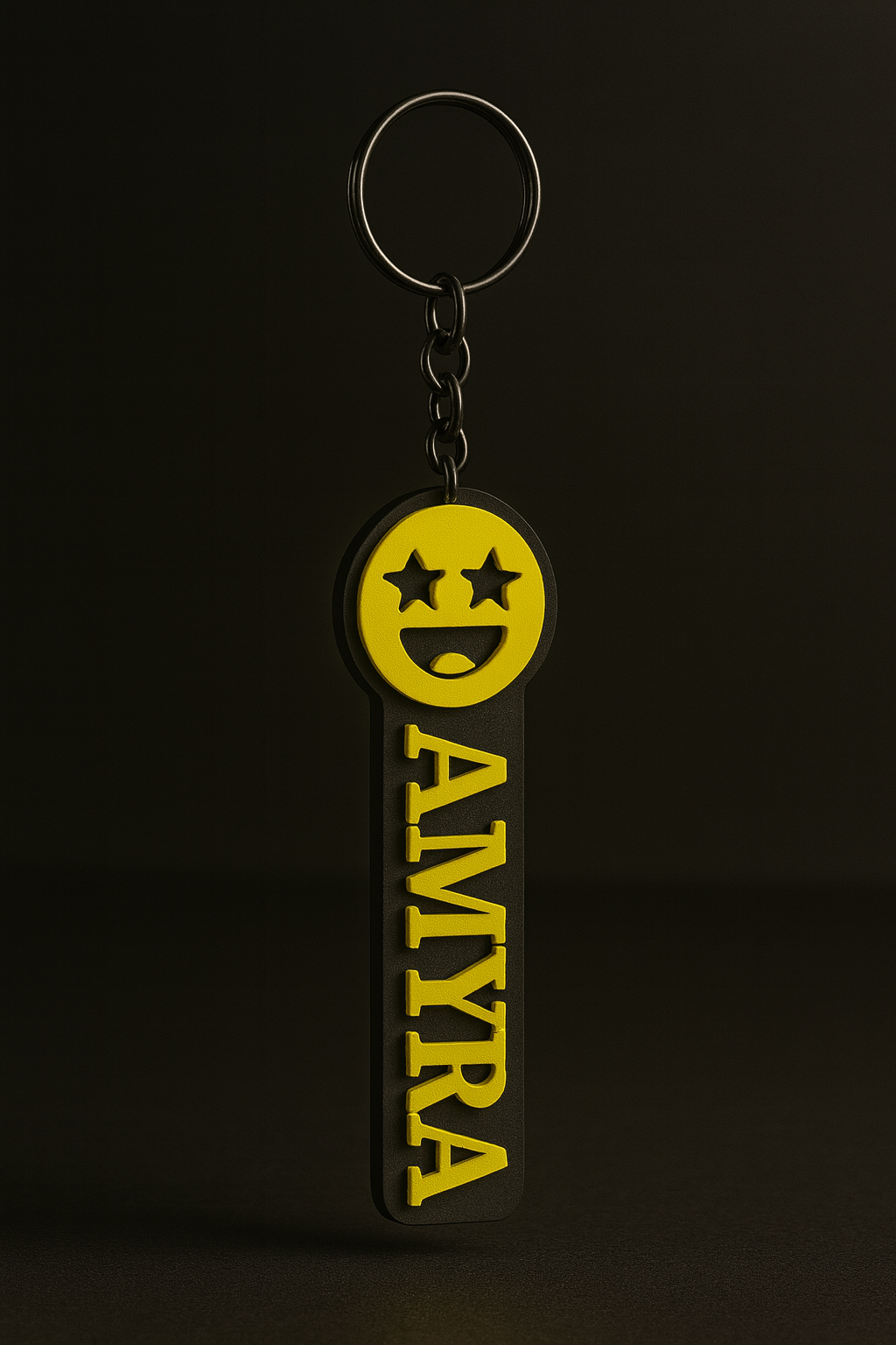 Emoji Keychain and Name Tag - 3D Printed, PLA Plastic
