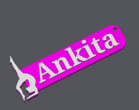 Girls Gymnastic Keychains & Personalized Name Tags – 3D Printed in PLA Plastic