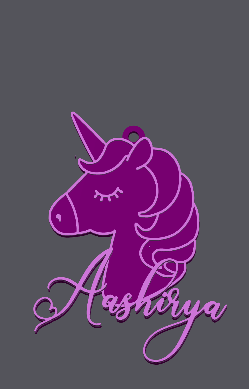 Unicorn Custom Name Keychains